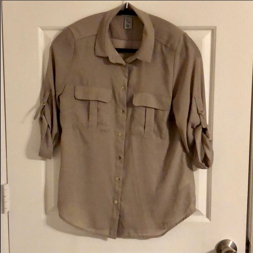 Taupe Button Down Dress Shirt - NWOT!